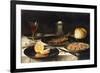 A Herring with Capers and a Sliced Orange on Plates and a Bowl of Shrimp on a Table-Clara Peeters-Framed Giclee Print