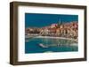 A high angle view of Menton, with local beaches and harbors. Provence Alpes Cote d'Azur, France.-Sergio Pitamitz-Framed Photographic Print