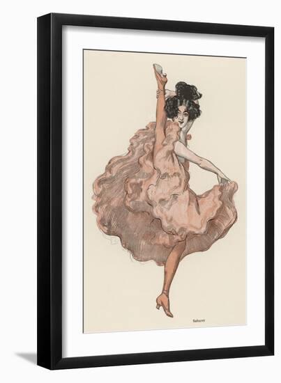 A High Kicking Dancer-Ferdinand Von Reznicek-Framed Art Print