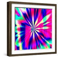 A High Resolution, Fractal Design that Simulates a Retro Psychedelic Background-rgasteff-Framed Photographic Print
