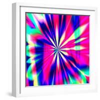 A High Resolution, Fractal Design that Simulates a Retro Psychedelic Background-rgasteff-Framed Photographic Print