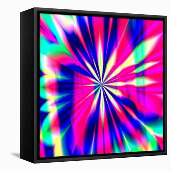 A High Resolution, Fractal Design that Simulates a Retro Psychedelic Background-rgasteff-Framed Stretched Canvas