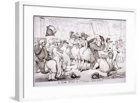 A High Wind in St Paul's Churchyard, London, 1793-SW Fores-Framed Giclee Print