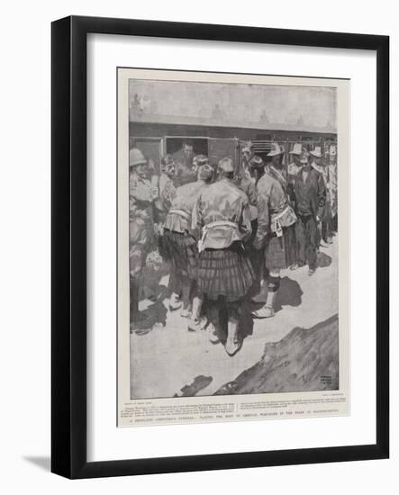 A Highland Chieftain's Funeral, Placing the Body of General Wauchope in the Train at Magersfontein-Frank Craig-Framed Giclee Print