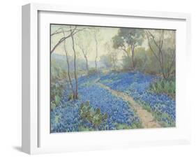 A Hillside of Bluebonnets - Early Morning, Near San Antonio Texas-null-Framed Giclee Print