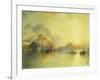 A Hillside Village at Sunset, 1918-Thomas Moran-Framed Giclee Print