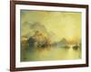 A Hillside Village at Sunset, 1918-Thomas Moran-Framed Giclee Print