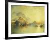 A Hillside Village at Sunset, 1918-Thomas Moran-Framed Giclee Print