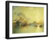 A Hillside Village at Sunset, 1918-Thomas Moran-Framed Giclee Print