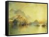 A Hillside Village at Sunset, 1918-Thomas Moran-Framed Stretched Canvas