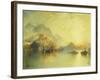 A Hillside Village at Sunset, 1918-Thomas Moran-Framed Giclee Print