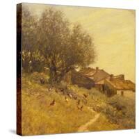 A Hillside Village in Provence-Henry Herbert La Thangue-Stretched Canvas