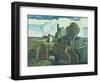 A Hilltop Church, 1930s-George Wright-Framed Giclee Print