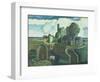 A Hilltop Church, 1930s-George Wright-Framed Giclee Print