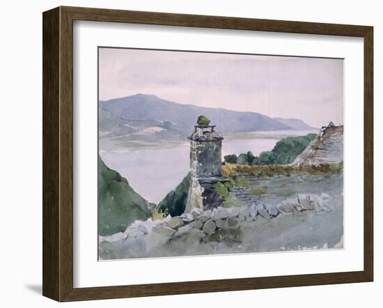 A Hilly Bay, Seen from a Wall over a Roof, 19Th Century (Watercolour)-John Absolon-Framed Giclee Print