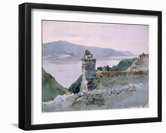 A Hilly Bay, Seen from a Wall over a Roof, 19Th Century (Watercolour)-John Absolon-Framed Giclee Print