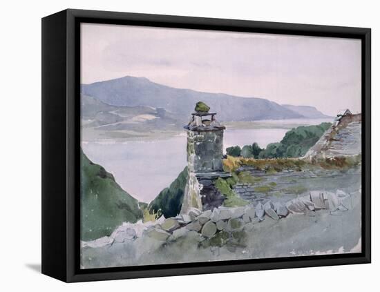 A Hilly Bay, Seen from a Wall over a Roof, 19Th Century (Watercolour)-John Absolon-Framed Stretched Canvas