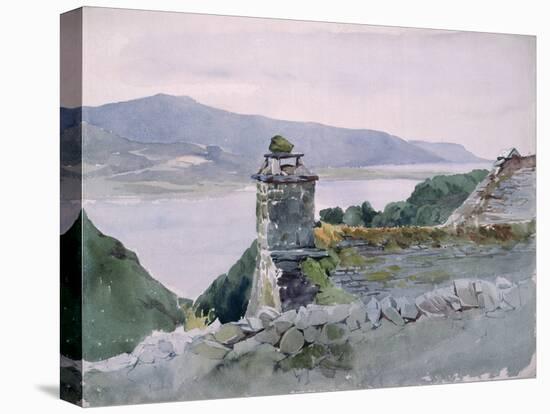 A Hilly Bay, Seen from a Wall over a Roof, 19Th Century (Watercolour)-John Absolon-Stretched Canvas
