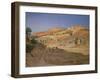 A Hilly Landscape with Arabs and a Ruined Temple (Oil)-Hubert Sattler-Framed Giclee Print