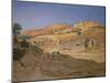 A Hilly Landscape with Arabs and a Ruined Temple (Oil)-Hubert Sattler-Mounted Giclee Print
