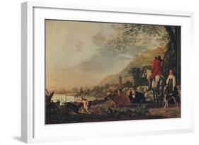 'A Hilly Landscape with Figures', c1655-Aelbert Cuyp-Framed Giclee Print