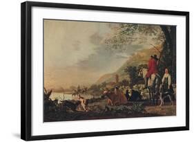 'A Hilly Landscape with Figures', c1655-Aelbert Cuyp-Framed Giclee Print