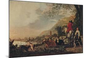'A Hilly Landscape with Figures', c1655-Aelbert Cuyp-Mounted Giclee Print