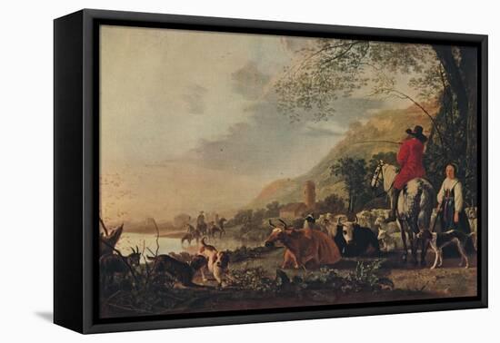 'A Hilly Landscape with Figures', c1655-Aelbert Cuyp-Framed Stretched Canvas