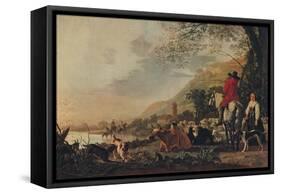 'A Hilly Landscape with Figures', c1655-Aelbert Cuyp-Framed Stretched Canvas