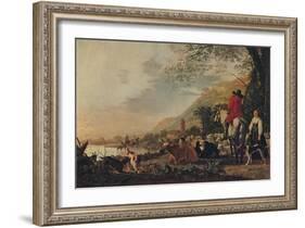 'A Hilly Landscape with Figures', c1655-Aelbert Cuyp-Framed Giclee Print