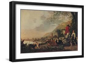 'A Hilly Landscape with Figures', c1655-Aelbert Cuyp-Framed Giclee Print