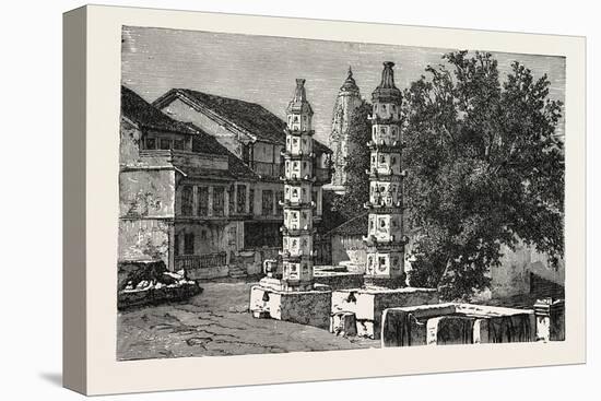 A Hindoo Pagoda at Malabar Hill, Near Bombay, India-null-Stretched Canvas