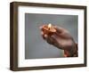 A Hindu Devotee Holds an Earthen Lamp as She Offers Prayers to the Sun God in Siliguri-Rupak De Chowdhuri-Framed Photographic Print