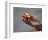 A Hindu Devotee Holds an Earthen Lamp as She Offers Prayers to the Sun God in Siliguri-Rupak De Chowdhuri-Framed Photographic Print