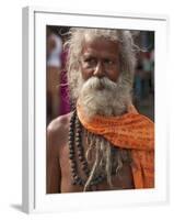 A Hindu Holy Man, or Sadhu, Near Manikula on the Outskirts of Kolkata-Nigel Pavitt-Framed Photographic Print