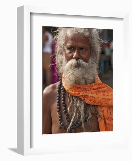 A Hindu Holy Man, or Sadhu, Near Manikula on the Outskirts of Kolkata-Nigel Pavitt-Framed Photographic Print