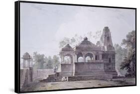 A Hindu Temple in the Fort of Rohtas, Bihar-Thomas & William Daniell-Framed Stretched Canvas