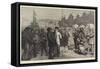 A Hiring and Statue Fair in the North of England-Alfred Edward Emslie-Framed Stretched Canvas