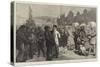A Hiring and Statue Fair in the North of England-Alfred Edward Emslie-Stretched Canvas