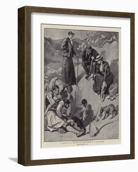 A Holiday in Greece, on the Verge of a Discovery-Sydney Prior Hall-Framed Giclee Print