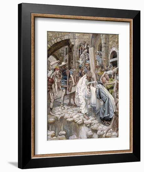 A Holy Woman Wipes the Face of Jesus, Illustration for 'The Life of Christ', C.1886-94-James Tissot-Framed Giclee Print