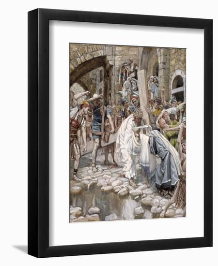 A Holy Woman Wipes the Face of Jesus, Illustration for 'The Life of Christ', C.1886-94-James Tissot-Framed Giclee Print