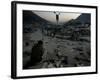 A Homeless Pakistani Earthquake Survivor Sits on the Roadside-null-Framed Photographic Print