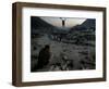 A Homeless Pakistani Earthquake Survivor Sits on the Roadside-null-Framed Photographic Print