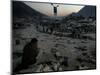 A Homeless Pakistani Earthquake Survivor Sits on the Roadside-null-Mounted Photographic Print