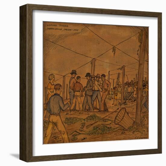 A Hop Field of Strikers and Farmers in Independence-Ronald Ginther-Framed Giclee Print
