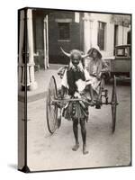 A Horned Rickshaw Man in Bulawayo, Southern Rhodesia (Now Zimbabwe)-null-Stretched Canvas