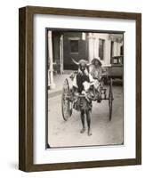 A Horned Rickshaw Man in Bulawayo, Southern Rhodesia (Now Zimbabwe)-null-Framed Photographic Print