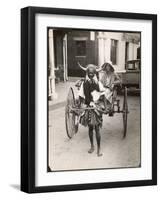 A Horned Rickshaw Man in Bulawayo, Southern Rhodesia (Now Zimbabwe)-null-Framed Photographic Print