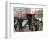A Horse Ambulance Evacuating the Sick in New York City (Usa), circa 1870 - Colorisee Engraving, 19T-null-Framed Giclee Print